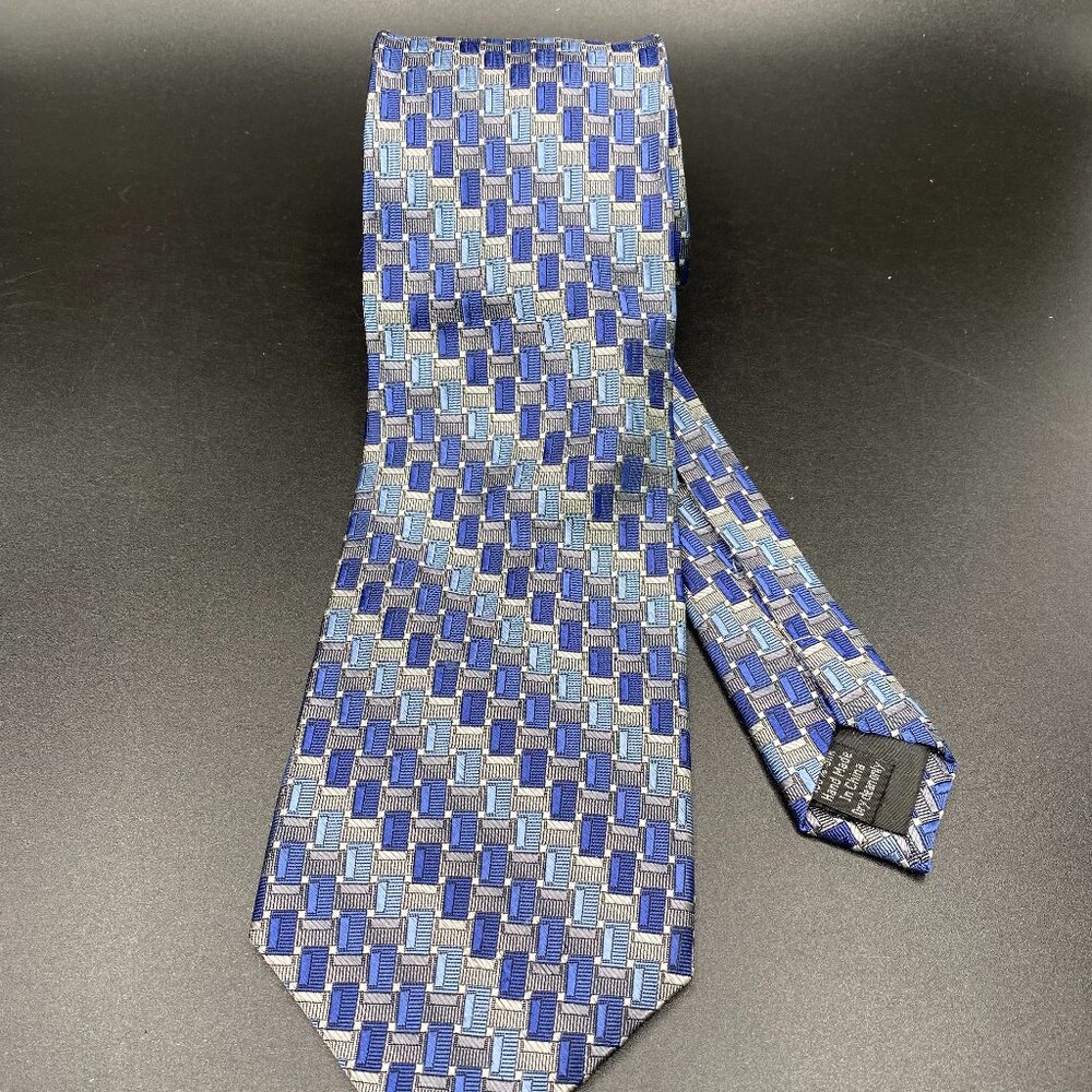 Platinum Designs 100% Silk Necktie 59" Multicolor Geometric Office Business